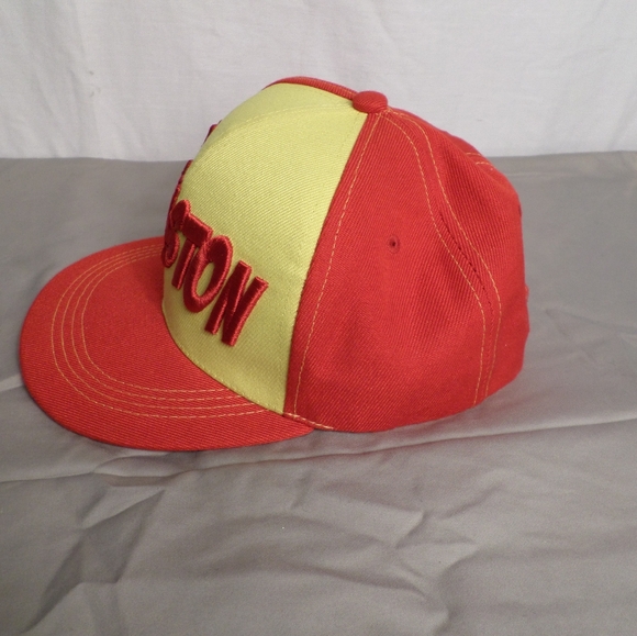 Houston Red & Yellow OS Ball Cap Hat Embroidered Houston Front - Picture 4 of 7